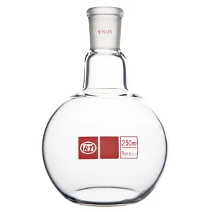 China Factory Direct Supply Lab Glassware Flat Bottom Boiling Flask Flat Bottom 2000Ml Flask