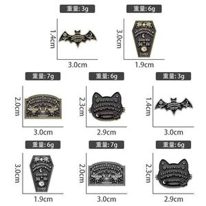 Gran oferta de murciélago Retro oscuro de Halloween para Pin de solapa, Pin de sombrero de aleación de Zinc niquelado para manualidades de Metal o regalo - Product Image 5