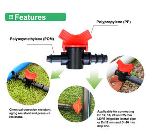 Vanne de dérivation DN16 pour ruban d'irrigation <span class=keywords><strong>goutte</strong></span> <span class=keywords><strong>à</strong></span> <span class=keywords><strong>goutte</strong></span>, mini-connector en plastique pour système d'irrigation <span class=keywords><strong>goutte</strong></span> <span class=keywords><strong>à</strong></span> <span class=keywords><strong>goutte</strong></span> en serre agricole - Product Image 3
