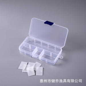 Clear Plastic 10 Compartment Storage <b>Box</b> With Removable Dividers Multi Function <b>Tackle</b> <b>Box</b> For Fishing Electronics Jewelry Tools - Product Image 4