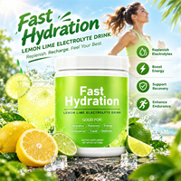 Mélange de poudre pour boisson électrolytique citron-lime avec sodium, potassium, magnésium, calcium, vitamines C et B12, 158g, complément alimentaire