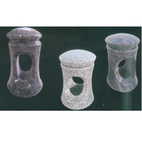 Cimetière funéraire granit pierre sculptée à énergie solaire mini lampes de jardin pierre tombale lumières tombe lanterne à vendre