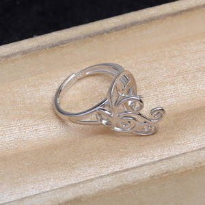 Bague baroque en argent S925 avec support de bague réglable de 15 mm, accessoires de bricolage, perles en vrac, bijoux 6080 - Product Image 4