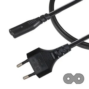 0.75Mm Gambar 8 Konektor Ac Perancis Ekstensi Pin Kabel Eu 2Pin Prong Plug Perempuan Iec C7 Kabel Listrik