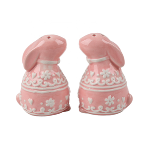 Ensemble de salières et poivrières en céramique peintes à la main, écologiques, compatibles micro-ondes, élégants outils pour herbes et épices - Product Image 1