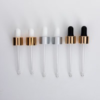 18/410 compte-gouttes en aluminium or ou argent avec pipette en verre pour flacons compte-gouttes en verre cosmétique