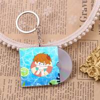 Porte-clefs CD en acrylique personnalisé Mini porte-clefs NFC Boîte porte-clefs en acrylique personnalisé avec photo imprimée Charm CD en acrylique Puce NFC