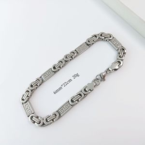 Collier pour homme en acier inoxydable plaqué or 18 carats avec chaîne <span class=keywords><strong>byzantine</strong></span> plate cubaine sans ternissement - Product Image 4