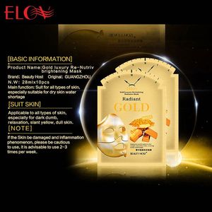 Masque facial en soie anti-rides éclatant, soin de la peau coréen populaire, meilleure vente, masque en feuille de luxe 24K Or Re-Nutriv éclaircissant - Product Image 4