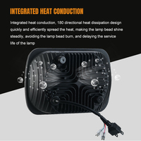 Lampu Sorot Led Super Terang Otomatis Tahan Air, Lampu Offroad Mobil Ip68 Persegi 12 V 24V 7 Inci