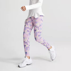 Ropa Deportiva de buena calidad para fitness para niñas, pantalones de <span class=keywords><strong>yoga</strong></span> con estampado de sublimación, de cintura alta, venta al por mayor - Product Image 2