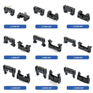 מחבר IDC זכר אנכי ישר מצופה זהב, 2.54 מ\"מ, שורות כפולות, 20 פינים (2x10 פינים), מחבר קופסה, מרווח פינים, עבור PCB - Product Image 3