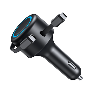 Chargeur de voiture double port Type C haute qualité, charge rapide QC3.0, 100W, chargeur de voiture rétractable GAN, vente en gros - Product Image 1