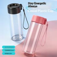 Housse de bouteille d'eau écologique colorée à sangle simple, transparente, portable, universelle, pour gobelet à jus, pour boire directement, idée cadeau