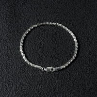 Bracelet unisexe en argent sterling 925 plaqué rhodium, chaîne torsadée serpent 3 mm, vente en gros d'usine - Idéal pour cadeau et occasions festives