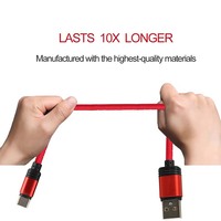 Câble de Données en Nylon Portable à Charge Rapide Multifonction pour Téléphone Mobile