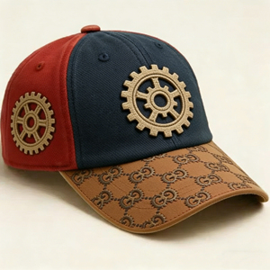 Casquette de baseball brodée avec logo bicolore, chapeau décontracté tricolore avec motif de marque 3D et détails de monogramme sur toute la surface - Product Image 6