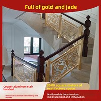 Nouvelle rampe d'escalier en cuivre et aluminium de style chinois, type échelle, en ciment, finition bronze antique, pour escaliers intérieurs de villas