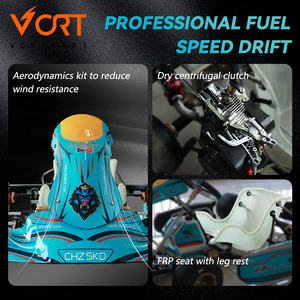 Vortkart Super <span class=keywords><strong>4</strong></span> <span class=keywords><strong>Temps</strong></span> 9HP Moteur à essence Go Karts pour Racing Track Raceway Endurance <span class=keywords><strong>Competition</strong></span> 80 km/h Practice Gokarts - Product Image 3