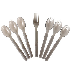 Ensemble de couverts jetables en plastique gris foncé (couteau, fourchette, cuillère) pour fêtes et plats à emporter, 1000 pièces - Product Image 1