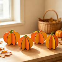 Artisanat en bois 3D personnalisable à faire soi-même en forme de citrouille, artisanat d'automne pour Thanksgiving, décorations d'automne pour la récolte, Thanksgiving et Halloween