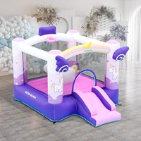 Château gonflable licorne pour usage domestique, maison de jeu gonflable pour enfants avec toboggan pour les jeux de fête d'anniversaire dans la cour