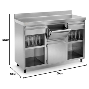 Heavy Duty Stainless Steel Coffee Table with Storage for Hotel, Restaurant & Cafe - Product Image 1