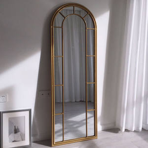 Factory Custom Luxury <strong>Garden</strong> Style Vintage Wrought Iron Decorative <strong>Arched</strong> Window Shaped Wall <strong>Mirror</strong> - Product Image 4