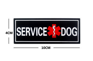 SERVICE <span class=keywords><strong>DOG</strong></span>戦術PVCゴム長方形レスキュースネークレター黒ゴムパッチスティックバッグ帽子ショルダーアップリケスティック - Product Image 3