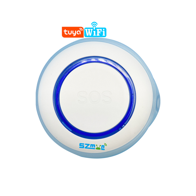 Tuya Smart Life WiFi SOS Panic Button, USB Rechargeable Wireless Emergency Alarm for Elderly Care, Alexa Google Home Security