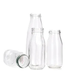 eco friendly recycled glass juice milk water bottle 500ml 1000ml swing top beverage/milk glass bottle with clip ceramics lid
