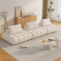 Canapé compact moderne inclinable en tissu compressé, canapé modulaire color block avec éponge haute densité pour salon d'appartement