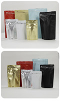 Sachets en aluminium refermables avec fermeture éclair et valve unidirectionnelle pour café, thé et snacks