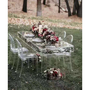 Wedding Supply Rectangle <strong>Clear</strong> Acrylic Dining Party <strong>Tables</strong> - Product Image 1