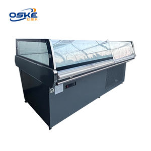 बहु-परत विभाजन फ्रेम विरोधी कोहरे ग्लास बुद्धिमान आर्द्रता नियंत्रण के साथ वाणिज्यिक ताजा मांस प्रशीतित डिस्प्ले कैबिनेट - Product Image 6