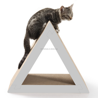 Grattoir à chat en carton ondulé triangulaire détachable à 6 faces, facile à assembler