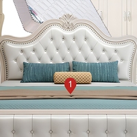 Ensemble de chambre à coucher de luxe industriel européen en bois et cuir PU, comprenant lit Queen/King, table de chevet, coiffeuse, matelas et armoire