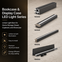 Éclairage LED pour armoire, éclairage décoratif pour bibliothèque, étagère, profil en aluminium encastré, longueur personnalisée YBZSG-22