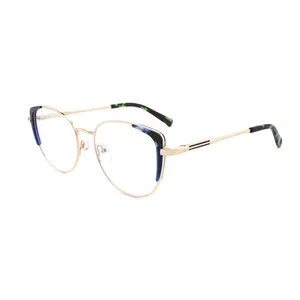 Best selling customized cat eye half metal eyeglasses frames