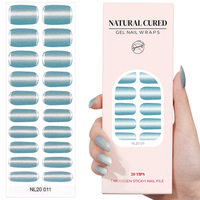 Bandes de vernis à ongles en gel naturel effet œil de chat, qualité salon, imperméables, sans lampe UV, séchage rapide, brillance scintillante, 20 bandes
