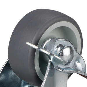 Furniture Caster 1.5 Inch Tpr Wheel Threaded Stem With Brake Industrial Use Zinc Alloy Plain Bearing Durable - Product Image 2