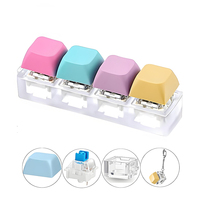 Mainan Keyboard Clicker Keyboard Fidget gantungan kunci dekompresi mainan tombol pereda stres hadiah untuk dewasa untuk menghilangkan stres