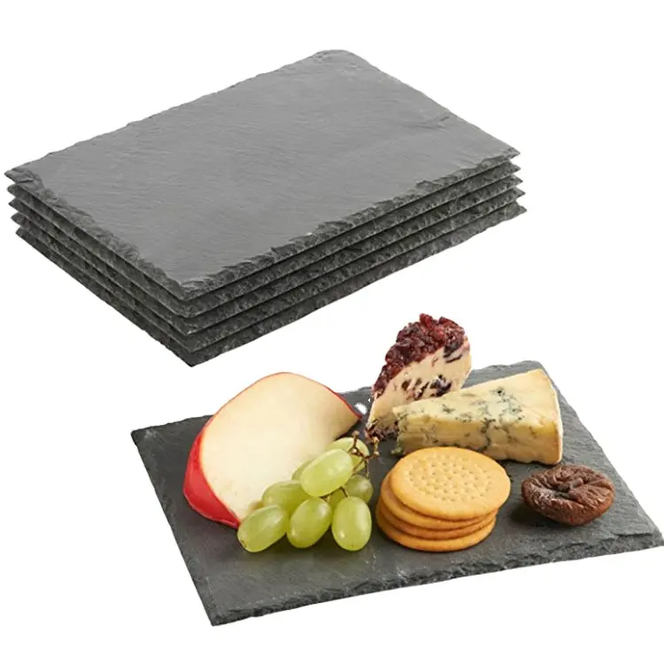Slate with Scratch Protection Friends 69422260 Tapas Anthracite Surface: 30 x 10 cm Each Westmark 4 Natural Slate Serving Plates 