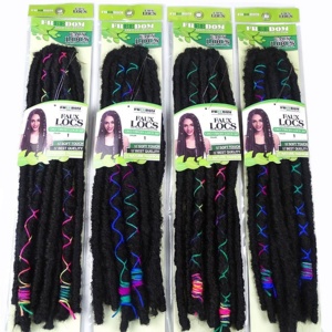 Extensiones de Cabello Sintético de Doble Trama para <span class=keywords><strong>Trenzas</strong></span> <span class=keywords><strong>Africanas</strong></span>, Estilo Exótico, para Mujeres Negras, Tipo Dreadlocks 3x - Product Image 3