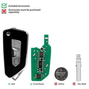 مفتاح تحكم عن بعد عالمي قابل للطي من KEYDIY طراز KD NB34-3 بثلاثة أزرار لسيارات فولكس فاجن - Product Image 2