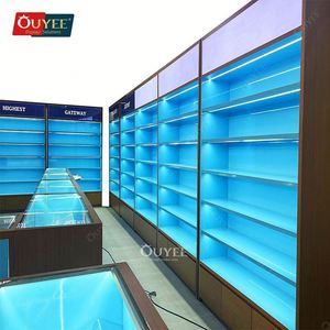 New Decoration Cigar Humidor Cabinet Smoke Shop Display <b>Glass</b> <b>Shelving</b> Cigarette Cabinet Tobacco Display Rack - Product Image 6