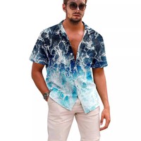 Chemise sur mesure, décontractée à boutons - OEM/ODM Logo personnalisé Manches courtes Imprimé floral tropical pour vacances et stations balnéaires Décontractée pour hommes