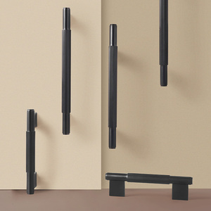 DOOROOM 4 Sizes Available Matte Black H59 Brass Cabinet <strong>Door</strong> Handles Knurled Drawer Pulls for Furniture - Product Image 6