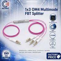 Splitter Serat Optik Multimode FBT Kexint High Performance 1x3 OM4 850nm 0.9mm Loose Tube Konektor LC/PC
