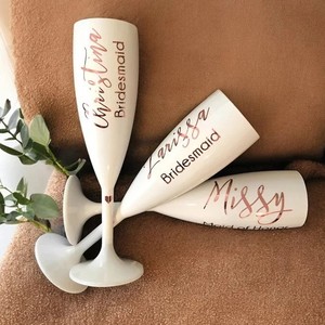 Copa de Champán de Plástico Blanca de una Pieza con Logotipo Personalizado para Uso Doméstico, Reutilizable y Desechable, OEM Disponible - Product Image 2